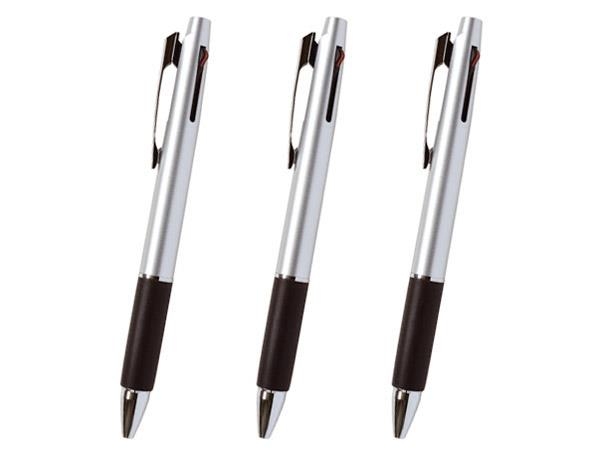 名入れボールペン｜ジェットストリーム 3色ボールペン シルバー（SXE3-800-07）