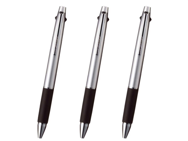 〈名入れボールペン〉ジェットストリーム 3色ボールペン シルバー （SXE3-800-07）